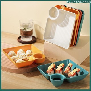 Creative Dipping จานรองจานซูชิพรีเมี่ยม Dumpling แผ่น Dipping จานรองน่ารักสแควร์เกี๊ยวเสิร์ฟแผ่นบนโต๊ะอาหารดอกไม้