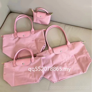 กระเป๋าถือ กระเป๋าสะพายไหล่ ผ้าไนล่อน กันน้ํา สีชมพู สําหรับสตรี 2023