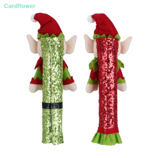 &lt;Cardflower&gt; ใหม่ ผ้าคลุมมือจับประตูตู้เย็น ลายเอลฟ์ ซานต้าคลอส คริสต์มาส 1 ชิ้น