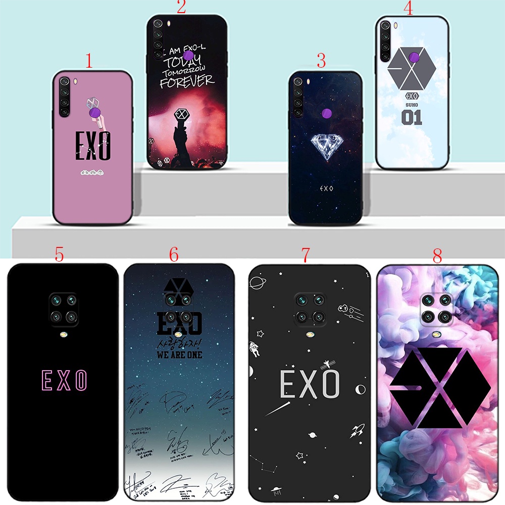 เคสโทรศัพท์มือถือนิ่ม-พิมพ์ลายโลโก้-exo-สีดํา-สําหรับ-redmi-9-6a-7a-8a-9a-9c-h16