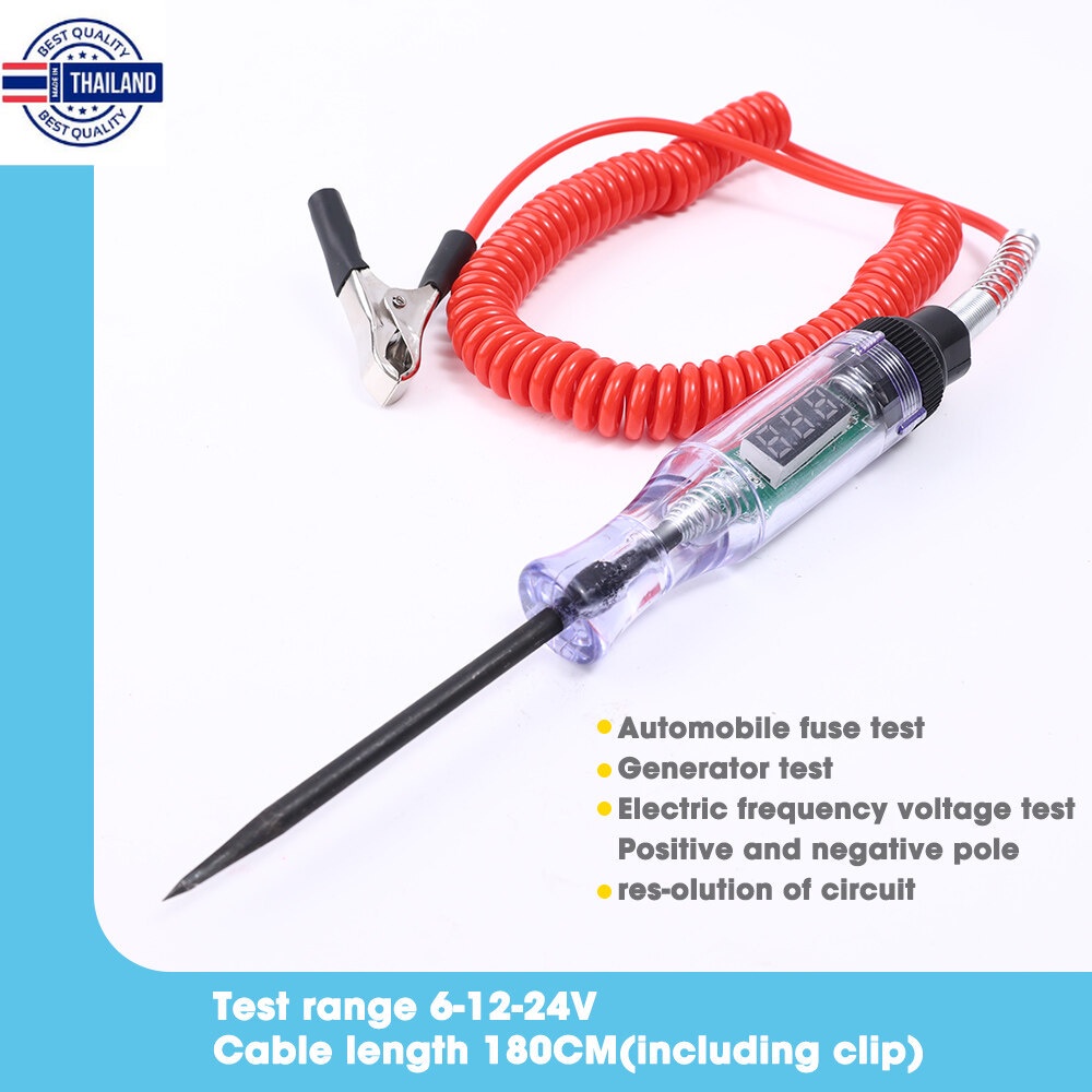 6V 12V 24V DC Car Truck Voltage Circuit Tester Digital Display Long ...