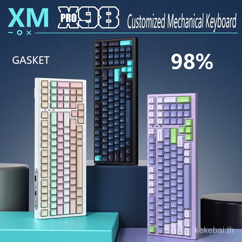 -LW- Xinmeng XM x98pro keyboard 99 keys Wired Wireless gasket 98% gsnm ...