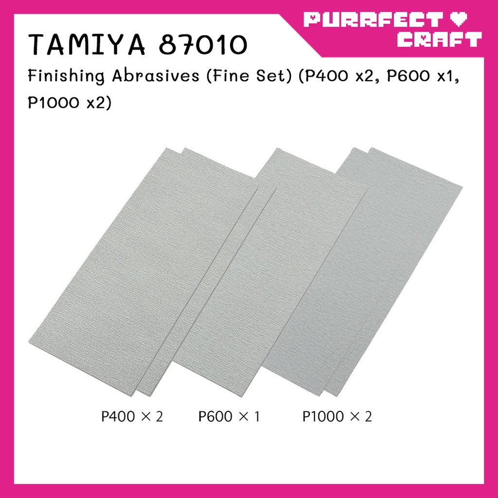 Lot De 5 Feuilles Abrasives Tamiya - Grains P400, P600, P1000 - Pour Ponçage Fin Modélisme