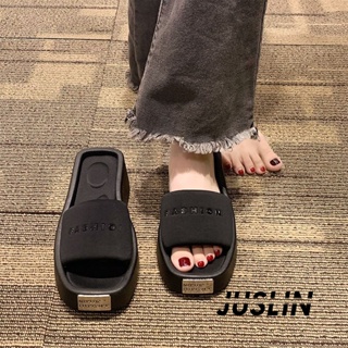 JUSLIN   รองเท้าแตะผู้หญิง ส้นแบน ใส่สบาย สไตล์เกาหลี รองเท้าแฟชั่น 2023 ใหม่  Stylish สวยงาม Comfortable สบาย B28G1BE 37Z230910