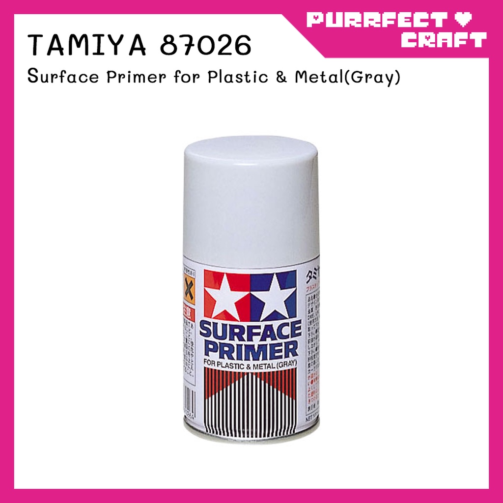 TAMIYA 87026 Surface Primer for Plastic & Metal (Gray, 100ml) Shopee