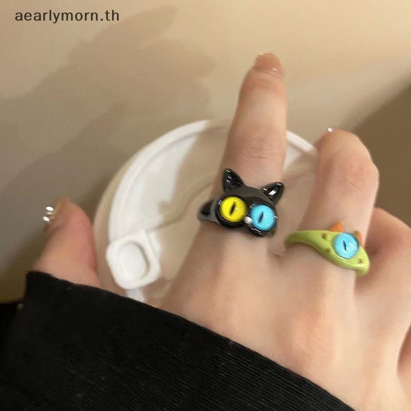 aa-แหวนแต่งงาน-รูปตาแมวน่ารัก-สีเขียว-ปรับได้-สองสี-เครื่องประดับแฟชั่น-สําหรับผู้หญิง-th
