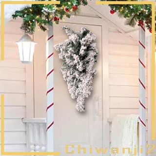 [Chiwanji2] พวงหรีดคริสต์มาส แบบแขวนผนัง สําหรับตกแต่งบ้าน หน้าต่าง ในร่ม กลางแจ้ง