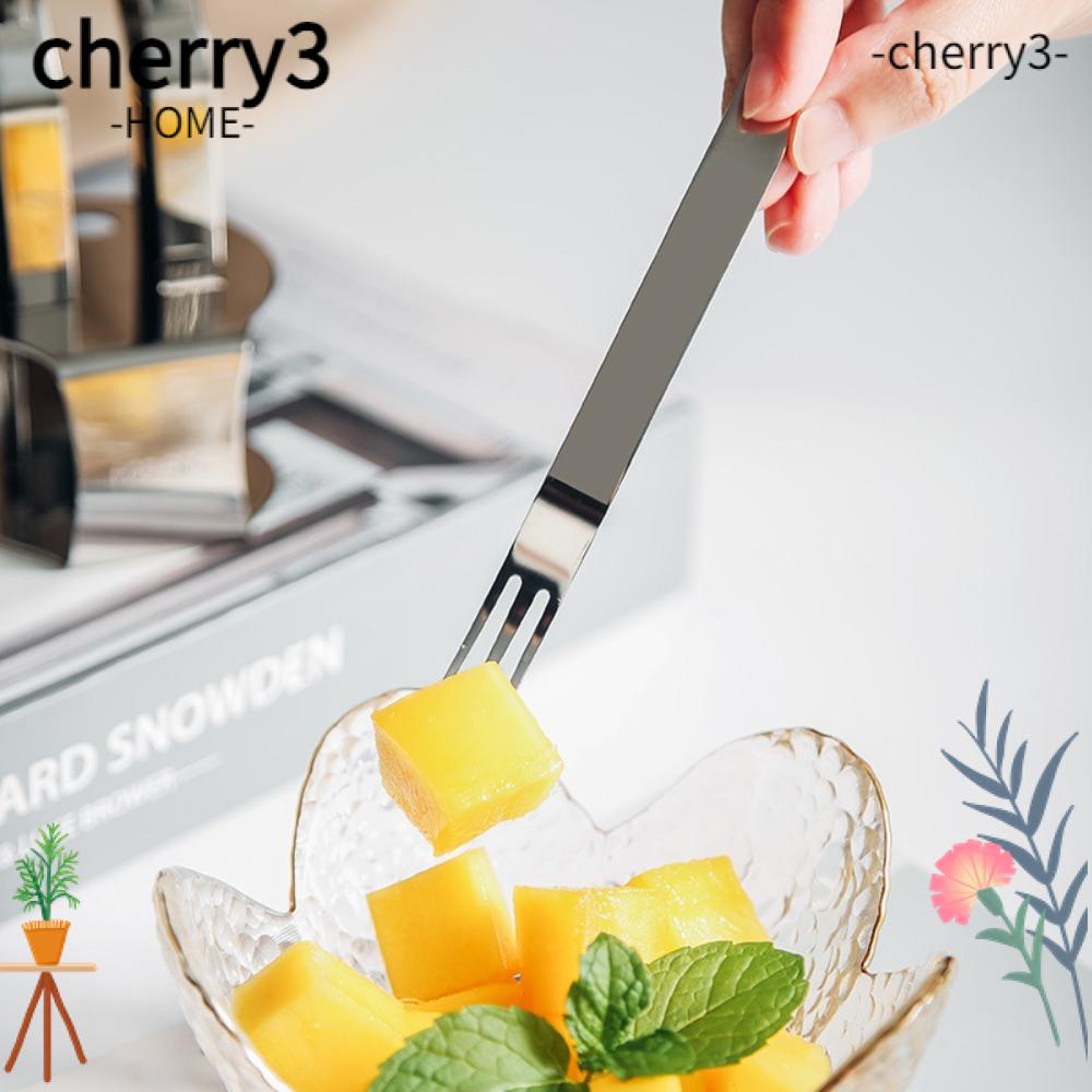 cherry3-ส้อมจิ้มผลไม้-สเตนเลส-ทนทาน-สําหรับสลัด-6-ชิ้น