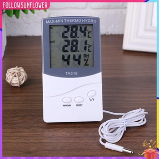 ♧ติดตามดอกทานตะวัน♫  เครื่องวัดความชื้นดิจิทัล จอแอลซีดี ปรับสภาพอากาศ นาฬิกา น้ําหนักเบา อุปกรณ์เสริมในบ้าน