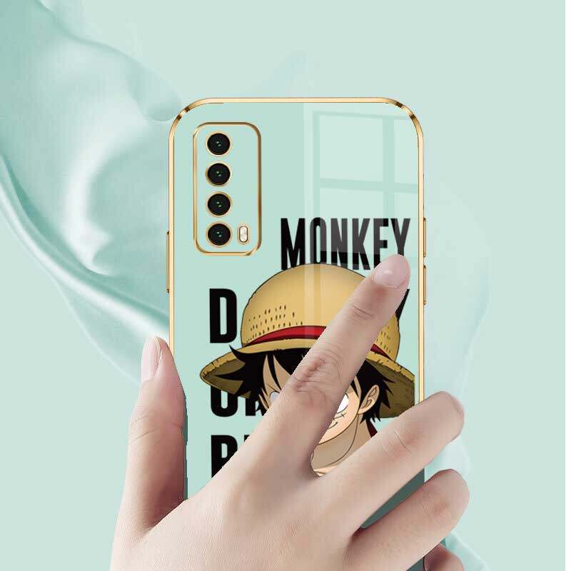 เคสซิลิโคนนิ่ม-ลายการ์ตูนลูฟี่วันพีช-พร้อมสายคล้อง-หรูหรา-สําหรับ-huawei-y7a-psmart-2021-enjoy-20se