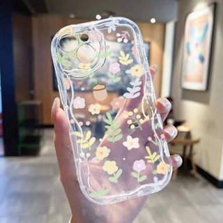 ทัศนียภาพในฤดูใบไม้ผลิ ขอบคลื่นโปร่งใส เเคสโทรศัพท์ Compatible for iPhone 11 14 13 12 15 Pro Max 7 8 14 Plus XR XS Max