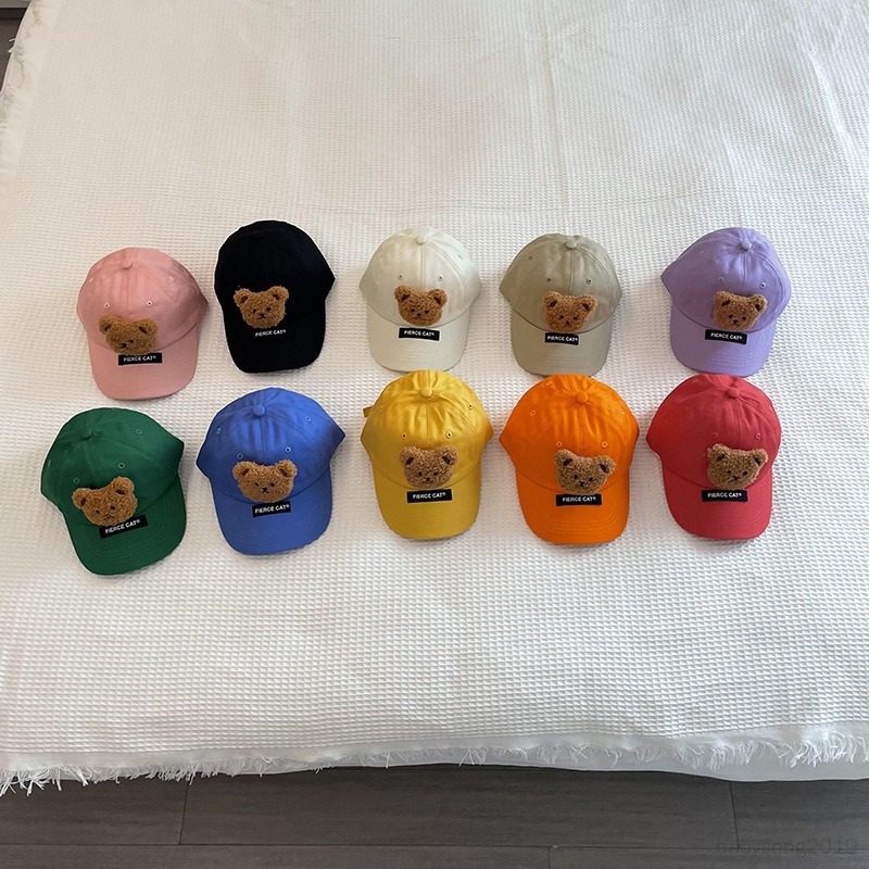หมวกเบสบอล-ผ้าฝ้าย-ปักลายการ์ตูนเป็ด-สไตล์เกาหลี-สําหรับเด็ก