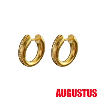 Augustus ต่างหู เข็มเงิน ทรงเรขาคณิต สีทอง เครื่องประดับแฟชั่น สไตล์เรโทร สําหรับผู้หญิง