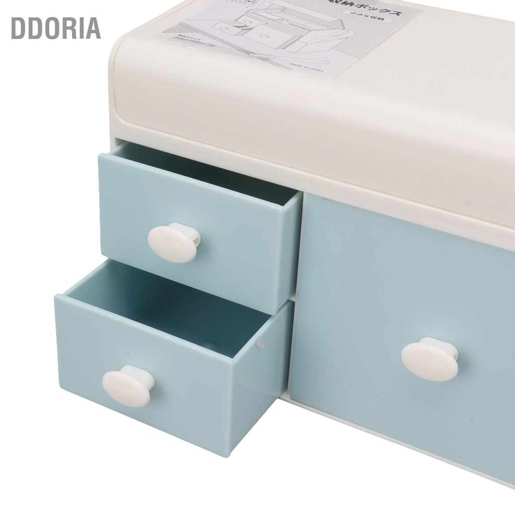 ddoria-กล่องเก็บของตั้งโต๊ะพร้อมที่วางด้านข้าง-3-ลิ้นชักภาชนะพลาสติกสำหรับเครื่องประดับเครื่องสำอางจิปาถะ