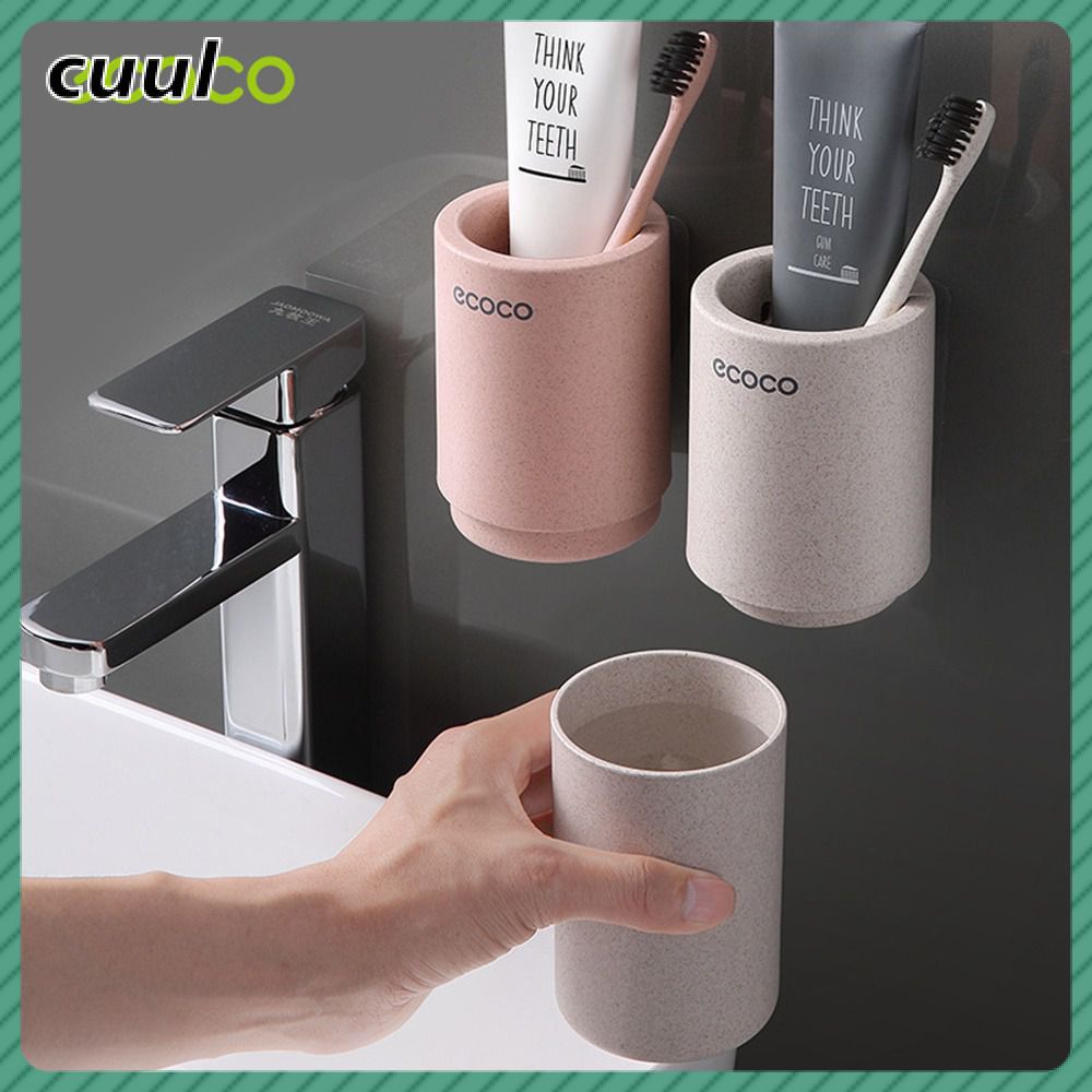 ecoco-simple-mouthwash-cup-brushing-cup-rack-home-wash-cup-ขายึดผนัง-cod