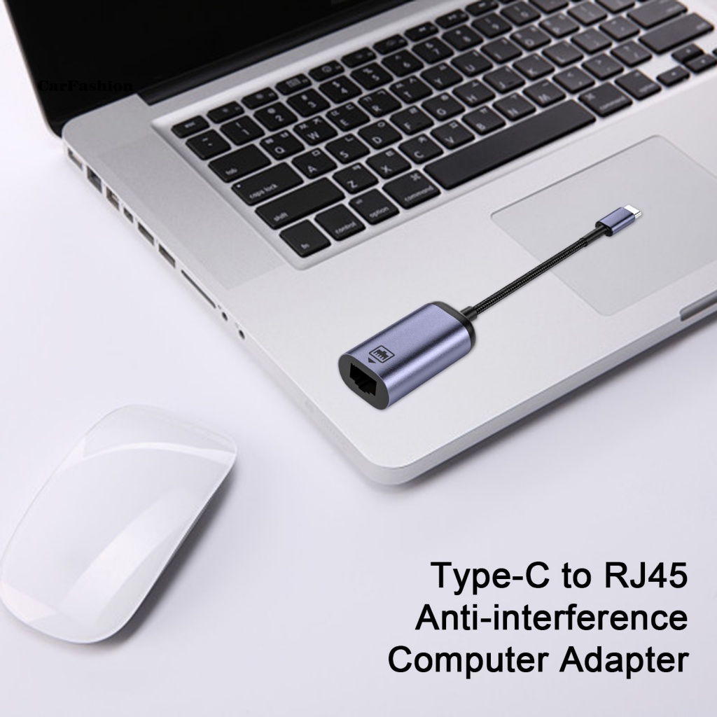 lt-carfashion-gt-อะแดปเตอร์คอมพิวเตอร์-มีไฟแสดงสถานะในตัว-type-c-เป็น-rj45-อุปกรณ์เสริมคอมพิวเตอร์