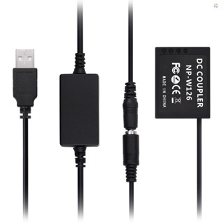 {Fsth} Andoer CP-W126 ชุดข้อต่อแบตเตอรี่ดัมมี่ DC NP-W126 พร้อมสายแปลง USB DC อินพุต USB เดี่ยว แบบเปลี่ยน สําหรับ Fujifilm X-T2 X-T3 X-T10