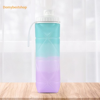 [Domybestshop.th] ขวดน้ําซิลิโคน ไล่โทนสี ขนาด 600 มล. พับได้ สําหรับออกกําลังกาย ยิม