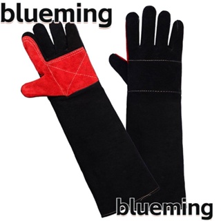 Blueming2 ถุงมือหนังวัว กันกัด ทนทาน 45 ซม. สีดํา สําหรับฝึกสุนัข 1 คู่