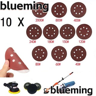 Blueming2 แผ่นกระดาษทรายขัด ทรงกลม สีแดง แบบเปลี่ยน 10 ชิ้น