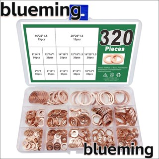 Blueming2 แหวนซีล โลหะ ทองแดง เมตริก M5 M6 M8 M10 M12 M14 M16 M20 320 ชิ้น