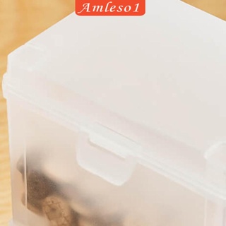 [Amleso1] กล่องเก็บเครื่องประดับ แบบใส ขนาดเล็ก พร้อมฝาปิด วางซ้อนกันได้ 2 ชิ้น