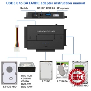 อะแดปเตอร์แปลงสายเคเบิลฮาร์ดดิสก์ USB3.0 เป็น SATA IDE 2.5 3.5 หลายอินเตอร์เฟซ M9S8