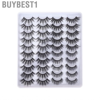 Buybest1 20 Pairs Semi Manual False Eyelash Soft Natural High  Chemical Fiber 6D