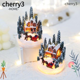 Cherry3 ปราสาทเรซิ่นเรืองแสง ขนาดเล็ก หลากสี สร้างสรรค์ สําหรับตกแต่งบ้าน คริสต์มาส ปี 2024