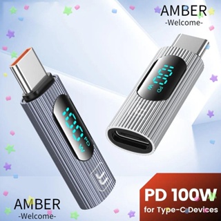 Amber อะแดปเตอร์ USB C หน้าจอดิจิทัล 100W Type C เป็น USB 2.0 อะลูมิเนียมอัลลอย Type C เป็น Type-C OTG| แอร์ สําหรับบ้าน S9