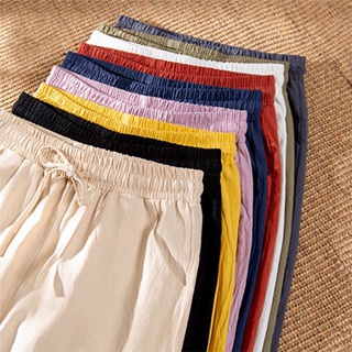 YY17 กางเกงขายาวผู้หญิง กางเกงลำลองผู้หญิง กางเกงลินินขายาว กางเกงผ้าฝ้ายขายาว