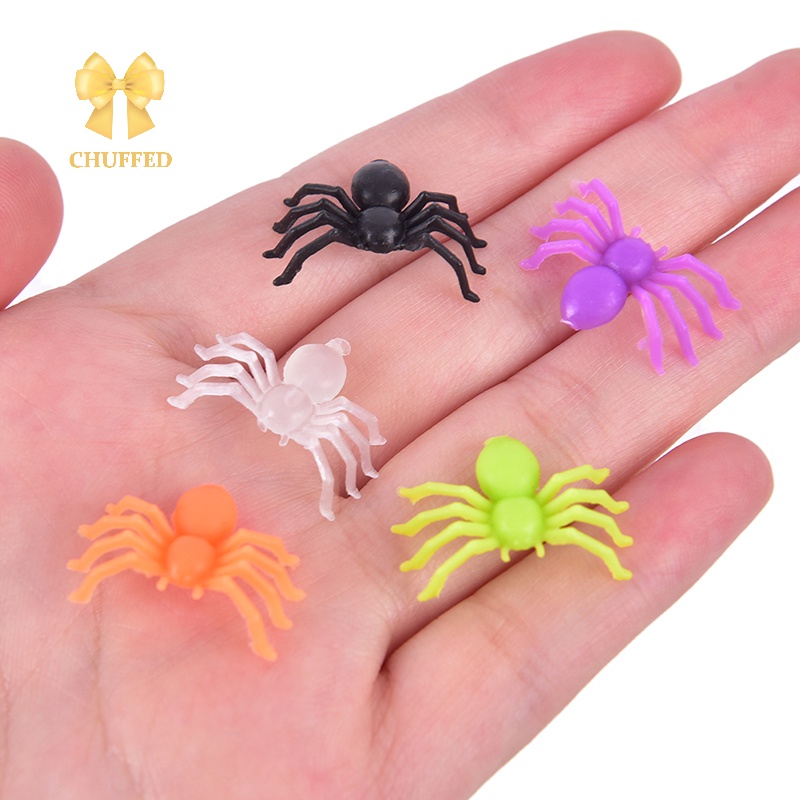 chuffed-gt-แมงมุมพลาสติก-ขนาดเล็ก-คละสี-สําหรับตกแต่งปาร์ตี้ฮาโลวีน-200-ชิ้น-ต่อชุด