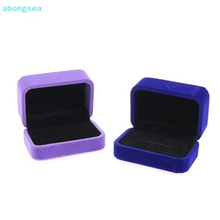 Abongsea กล่องกํามะหยี่ ทรงสี่เหลี่ยม สําหรับใส่เครื่องประดับ แหวนคู่รัก