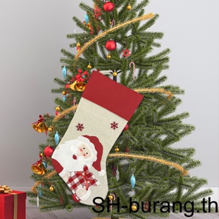 【Buran】ถุงน่องผ้ากระสอบ ลายคริสต์มาส สําหรับแขวนตกแต่งห้องนอนเด็ก