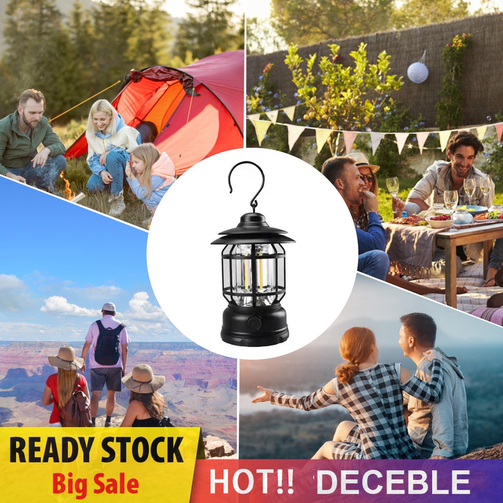 deceble-th-โคมไฟ-มัลติฟังก์ชั่น-1200mah-ชาร์จ-usb-300-lumens-สไตล์เรโทร-สําหรับตั้งแคมป์