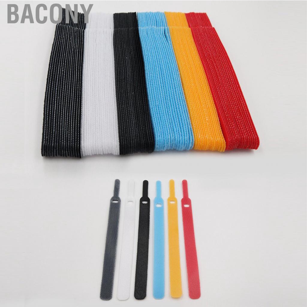 bacony-hook-and-loop-cable-strap-data-storage-belt-roll-soft-nylon-for-office