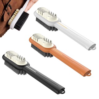 Dual Purpose Suede Leather Shoe Brush, White Rubber Cleaning Scrub, Suede Leather Material, Shoe Bag Cleaning Tool