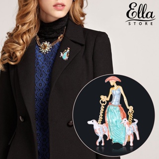 Ellastore123 เข็มกลัด รูปผู้หญิง เพ้นท์สีน้ํามัน หยดน้ํา หรูหรา เครื่องประดับแฟชั่น สําหรับผ้าพันคอ กระเป๋า ของขวัญ