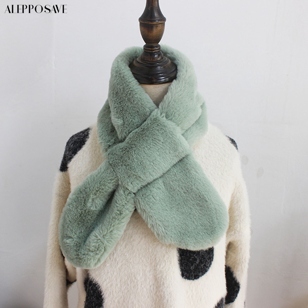 ผ้าพันคอ-ขนกระต่ายเทียม-คอปกกว้าง-สองด้าน-สีพื้น-สไตล์เกาหลี-แฟชั่นฤดูใบไม้ร่วง-ฤดูหนาว-สําหรับเด็ก