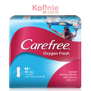 Carefree แผ่นอนามัย Oxygen Fresh Regular 40pcs แคร์ฟรี ออกซิเจน เฟรช แผ่นอนามัย เพื่อความสดชื่นในทุกๆ วัน.