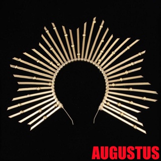 Augustus ที่คาดผม รูปดาวห้าแฉก ประดับหัวเข็มขัด ทรงกลม สไตล์วินเทจ โลลิต้า เรโทร หรูหรา สําหรับผู้หญิง