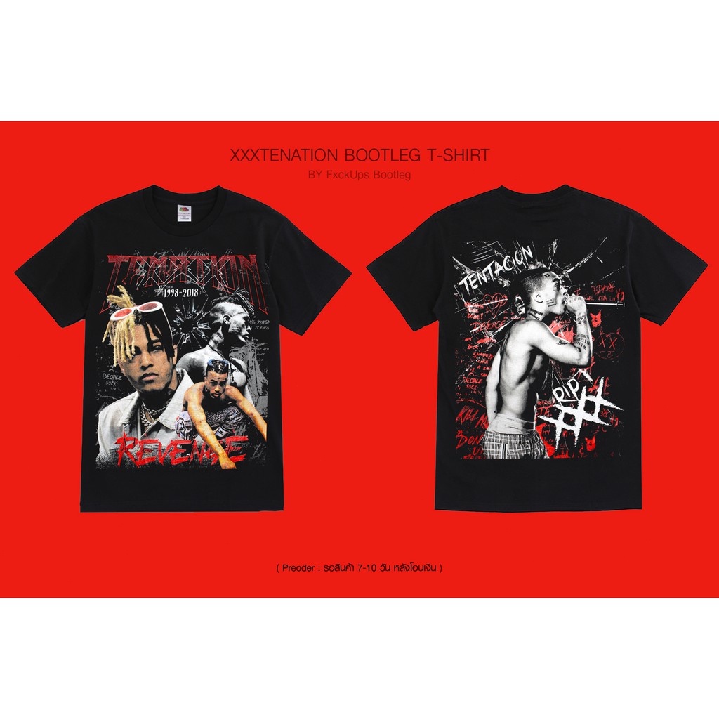 เสื้อยืดพิมพ์ลาย Xxx Tentacion Bootleg T Shirt S 5xl Shopee Thailand