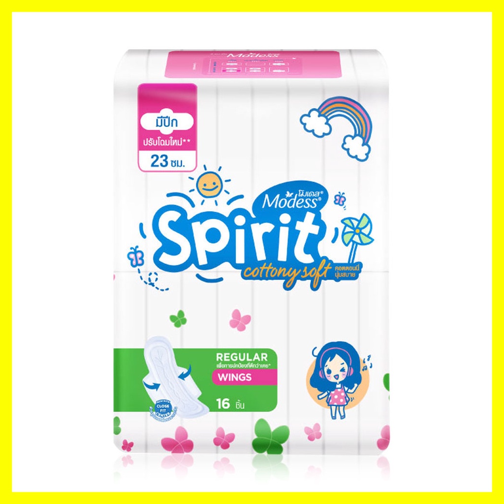 โมเดส-ผ้าอนามัย-สลิมสปิริตมีปีก-16-ชิ้น-modess-slim-spirit-cottony-soft-wings-16pcs