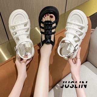 JUSLIN   รองเท้าแตะผู้หญิง ส้นแบน ใส่สบาย สไตล์เกาหลี รองเท้าแฟชั่น 2023 ใหม่  ins Stylish Comfortable ทันสมัย B98G0I3 37Z230910