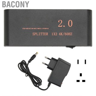 Bacony HD Multimedia Interface Splitter 1x2 1 in 2 Out 4K 60Hz 18.2Gbps Distributor Box 100‑240V new