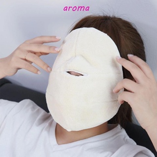 Aroma ผ้าขนหนู ผ้าฟลีซ แบบหนานุ่ม ใช้ซ้ําได้ สําหรับดูแลผิวหน้า ร้านเสริมสวย