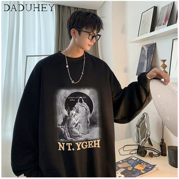 daduhey-mens-spring-and-autumn-fashion-loose-spider-print-round-neck-long-sleeve-top-2023-hong-kong-style-vintage-fashion-brand-thin-all-matching-sweater