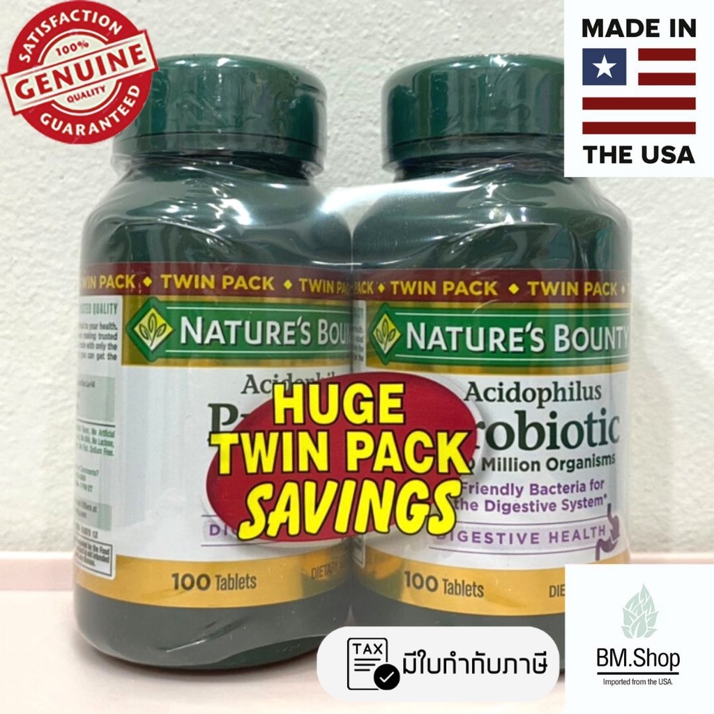 [แพ๊กคู่ 2 ขวด] Acidophilus Probiotic by Nature's Bounty, Dietary