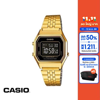 CASIO นาฬิกาข้อมือ CASIO รุ่น LA680WGA-1BDF วัสดุสเตนเลสสตีล สีทอง