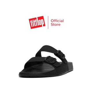 FITFLOP IQUSHION TWO-BAR BUCKLE SLIDES รองเท้าแตะผู้ชาย รุ่น GS9-001 สี BLACK